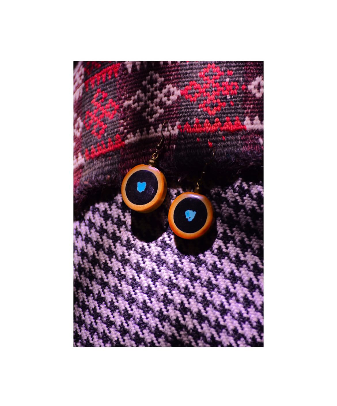 گوشواره مردانه زنانه رهان مدل نفیر جنس چوب و رزین